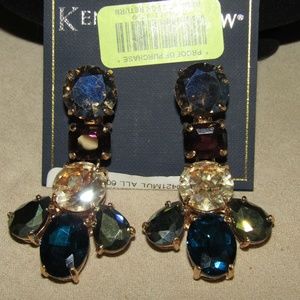 Kennedy Row crystal clip on earrings NWT